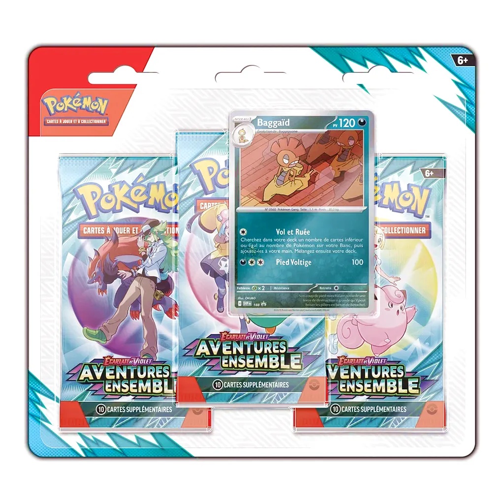 [100-10305 : C : FR :14] Tripack Pokémon EV9 : Aventures Ensembles (Modèle Aléatoire)