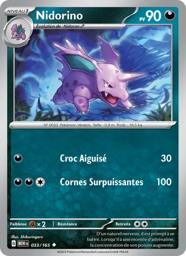 [033/165] Nidorino 033/165 Reverse
