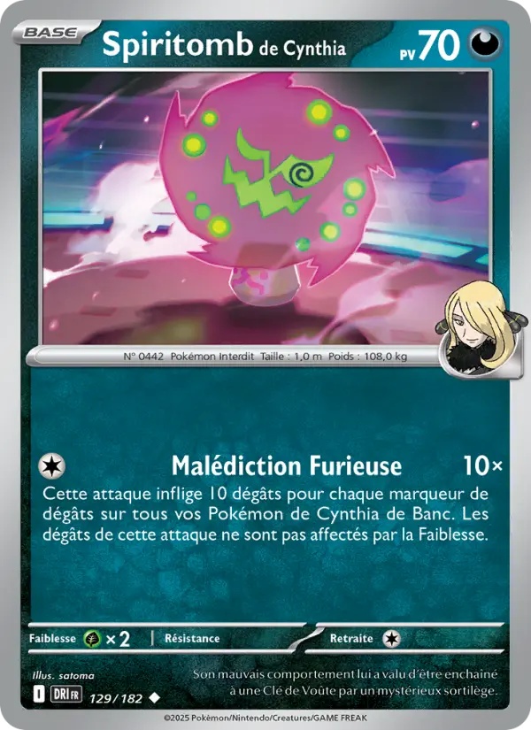 [129/182] Spiritomb de Cynthia 129/182 Reverse