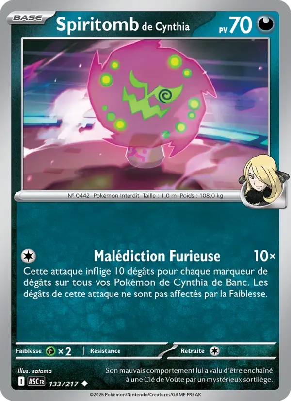 [133/217] Spiritomb de Cynthia 133/217 Reverse