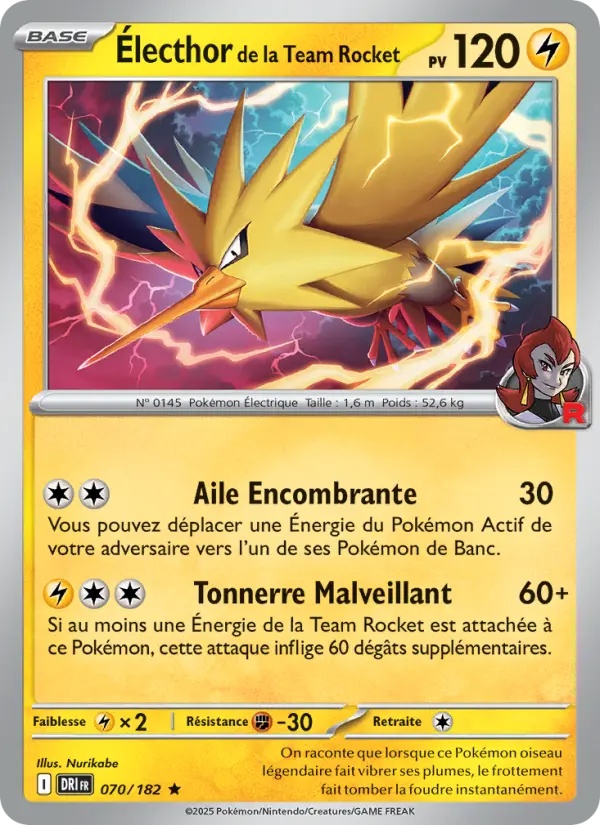 Électhor de la Team Rocket 070/182 Reverse