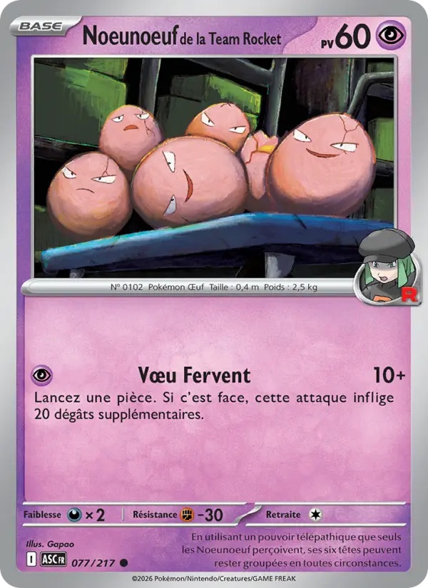 Noeunoeuf de la Team Rocket 077/217 Reverse